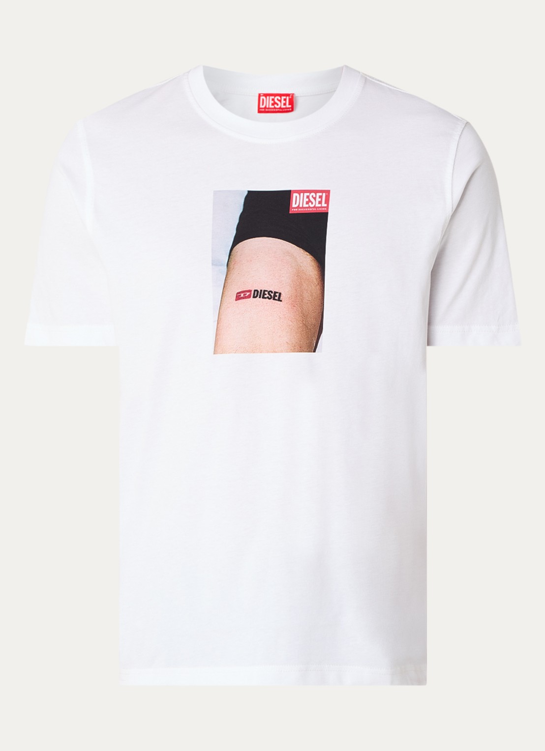 Diesel T-Adjust-K19 T-shirt met print - voorkant 2 wit