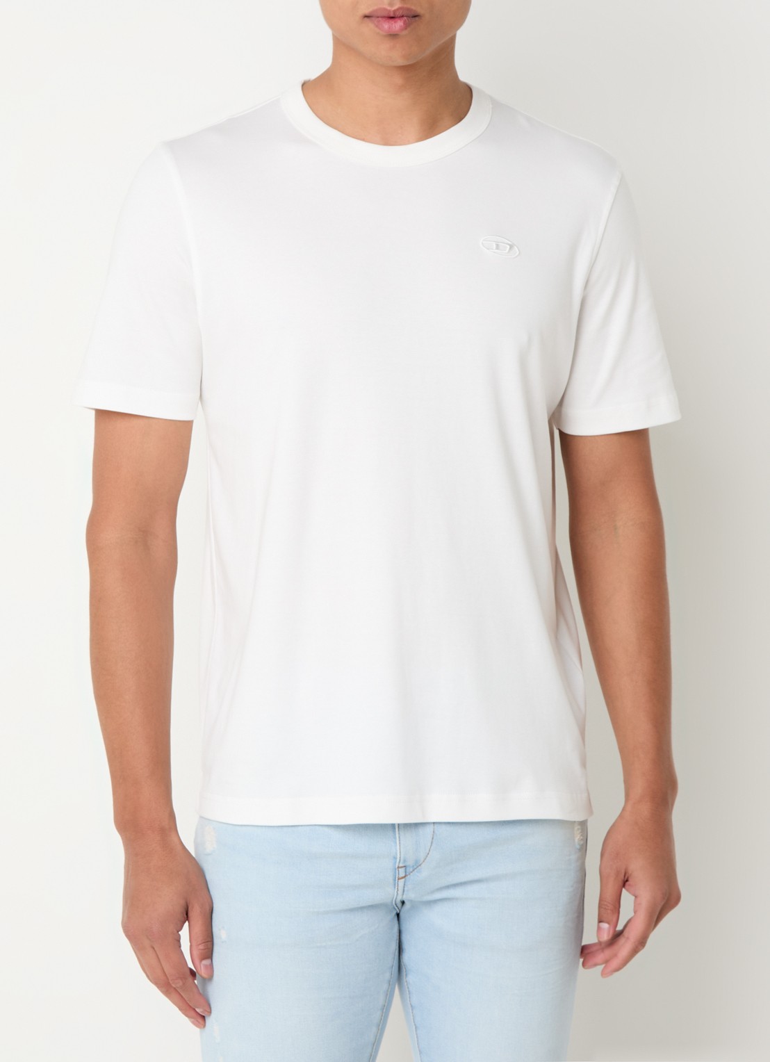 Diesel T-Adjust-Slirs-R17 T-shirt met logo - detail 4 gebroken wit