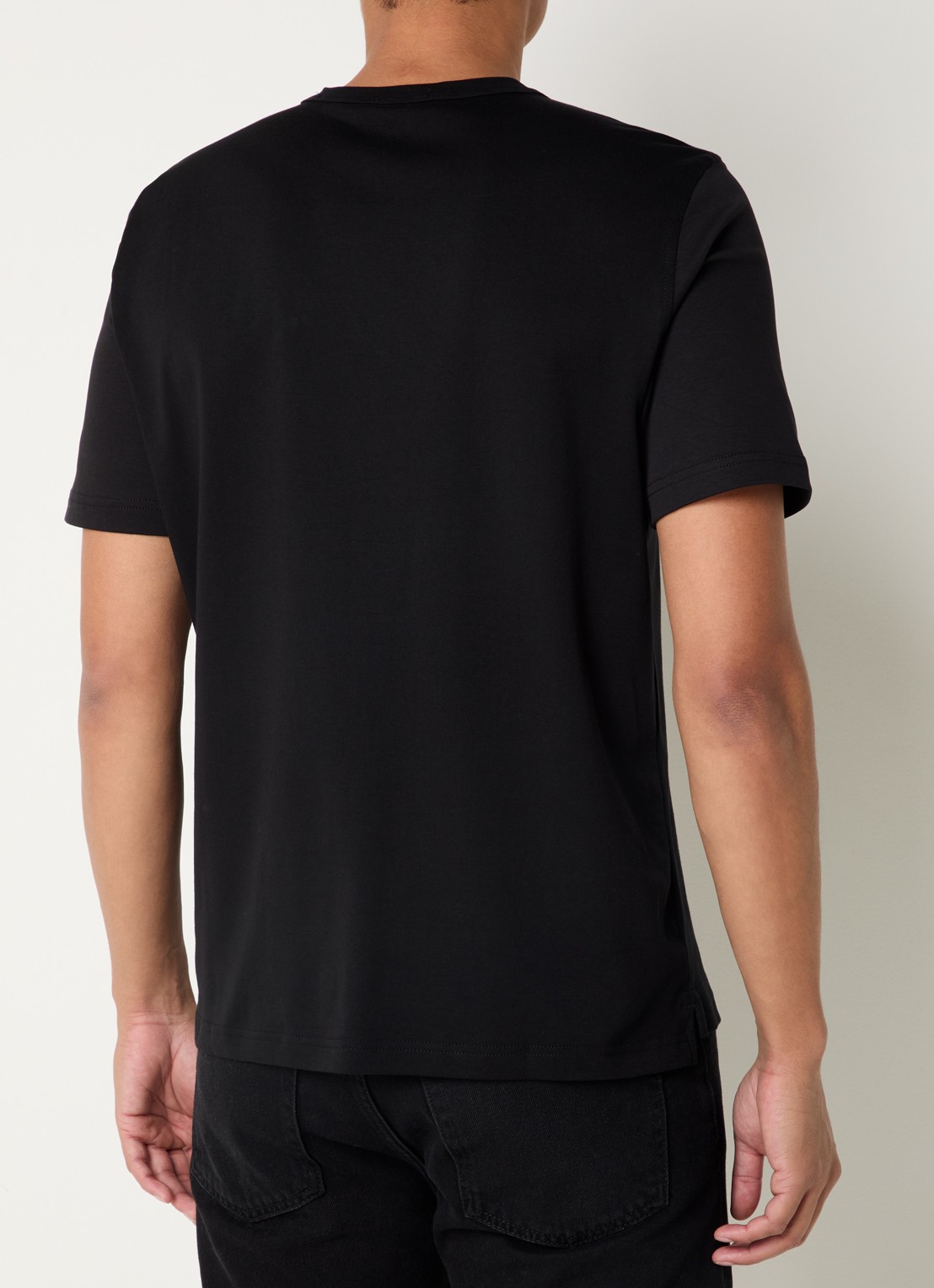 Diesel T-Adjust-Slit T-shirt met logoborduring - achterkant zwart
