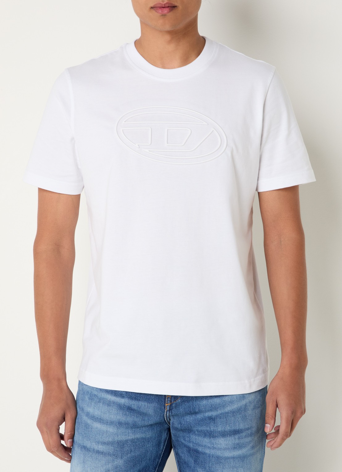 Diesel T-Adjust T-shirt met 3D logoprint - detail wit