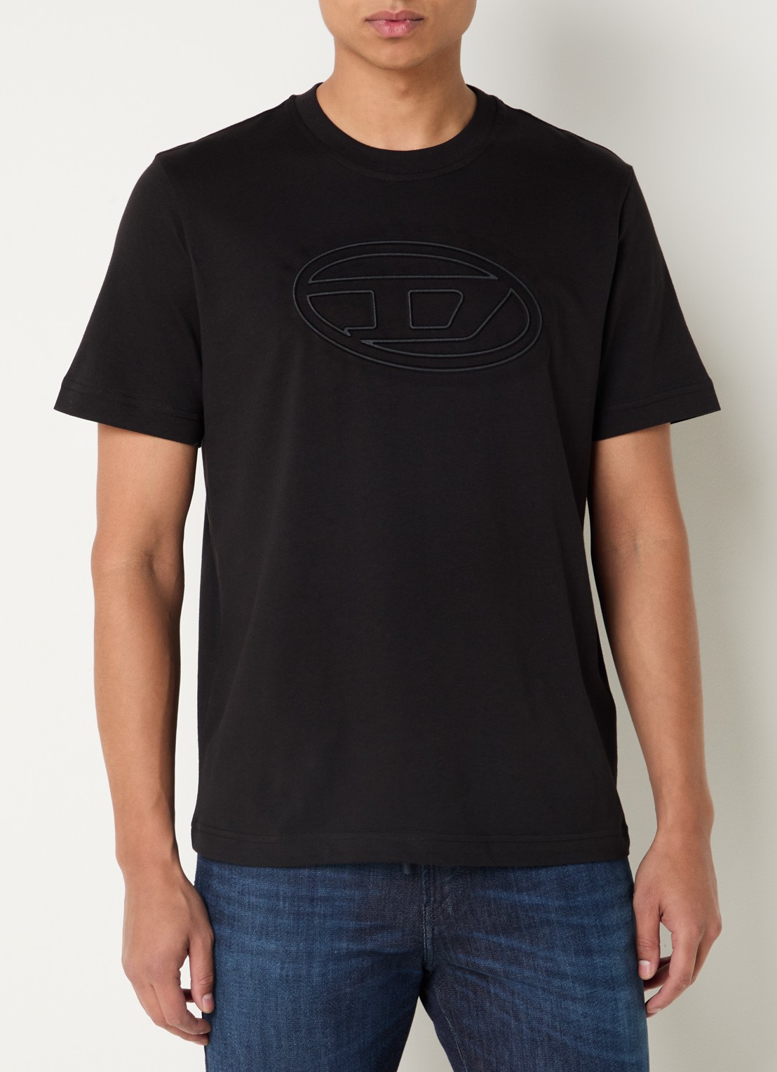 Diesel T-Adjust T-shirt met 3D logoprint - detail 4 zwart