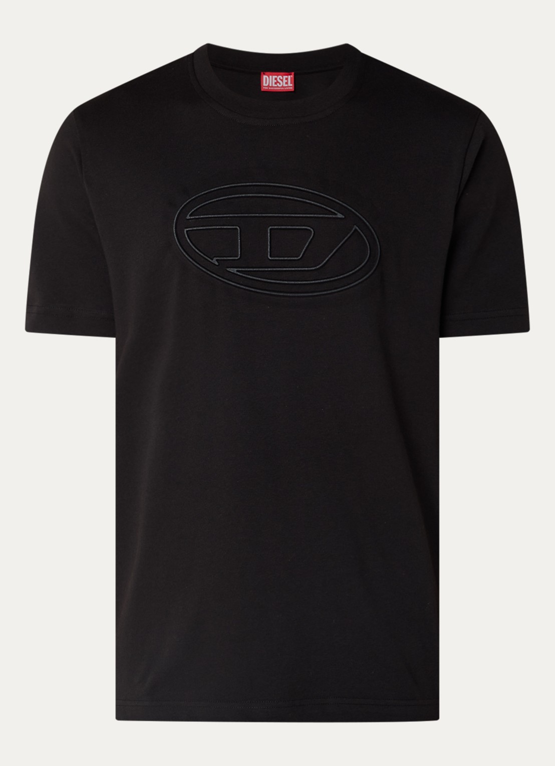 Diesel T-Adjust T-shirt met 3D logoprint - voorkant 2 zwart