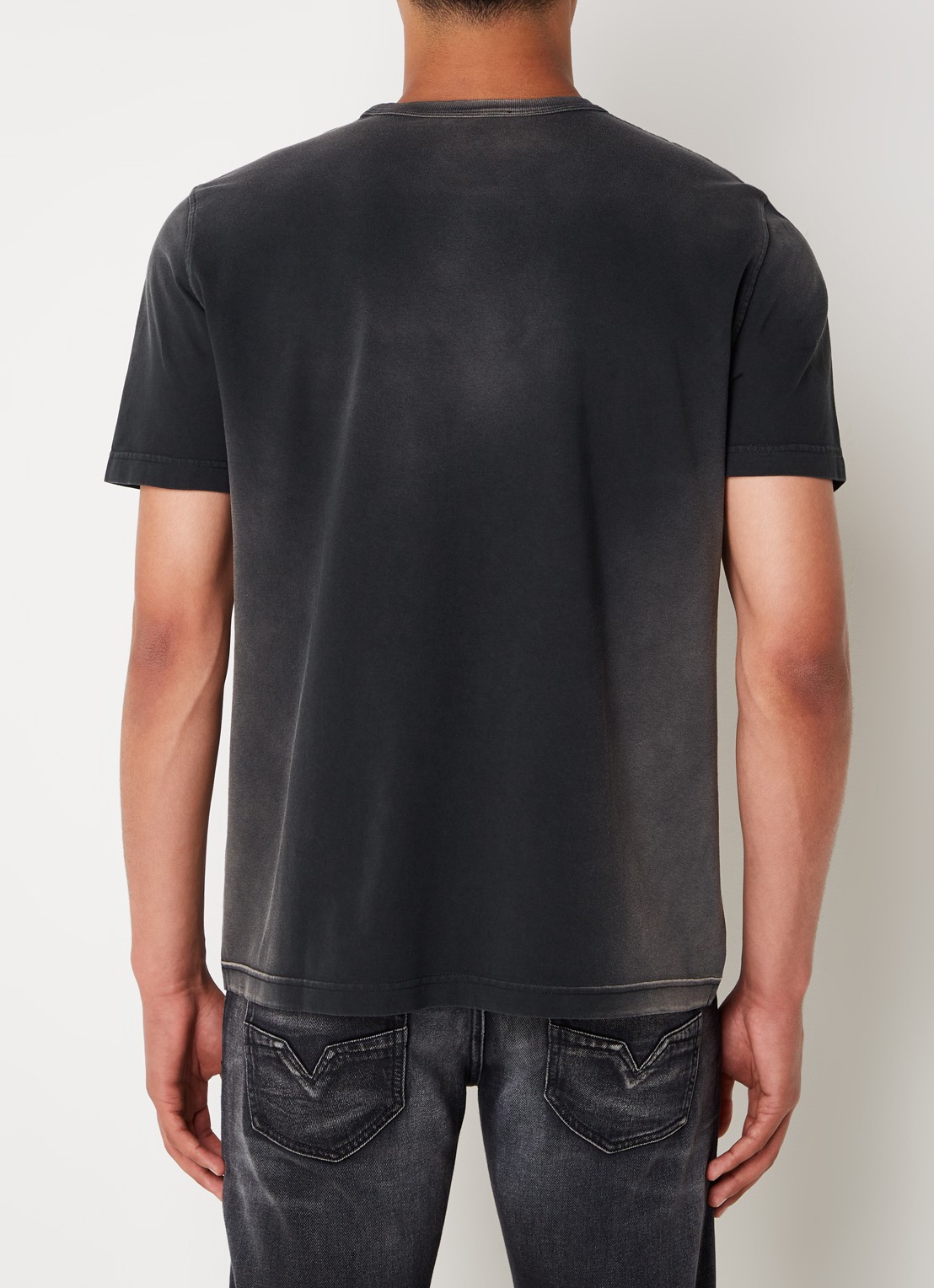 Diesel T-Adjust T-shirt met logo en opengewerkt detail - achterkant 4 antraciet