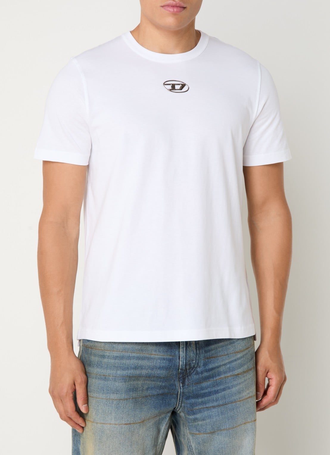 Diesel T-Adjust T-shirt met logo - detail 4 wit