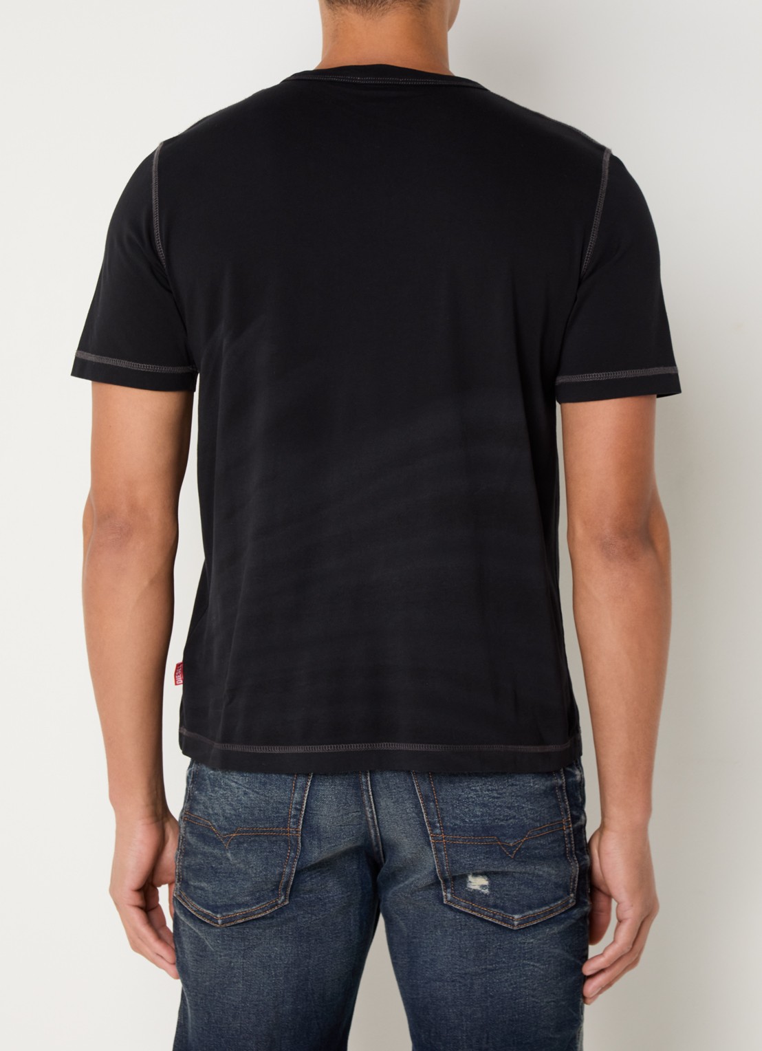 Diesel T-Adjust T-shirt met logo  - achterkant 4 zwart
