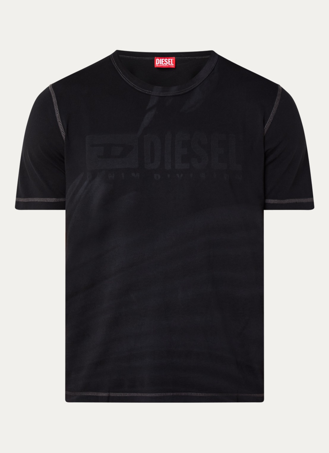 Diesel T-Adjust T-shirt met logo  - voorkant 2 zwart
