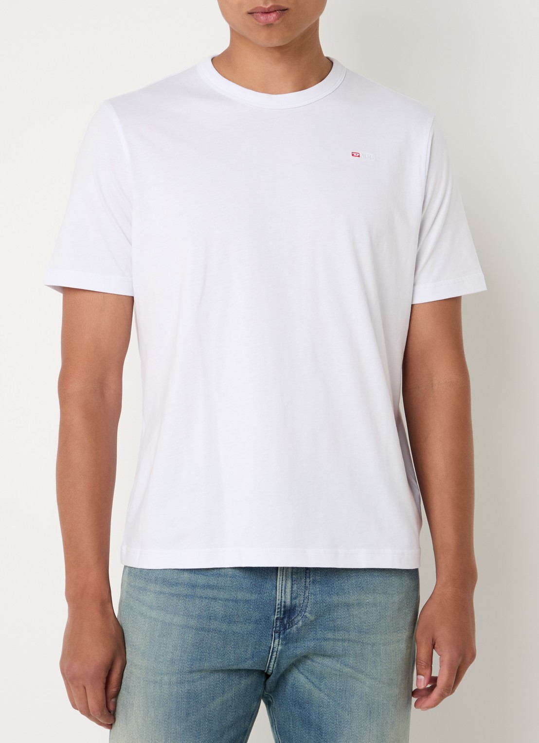 Diesel T-Adjust T-shirt met logoborduring - detail wit