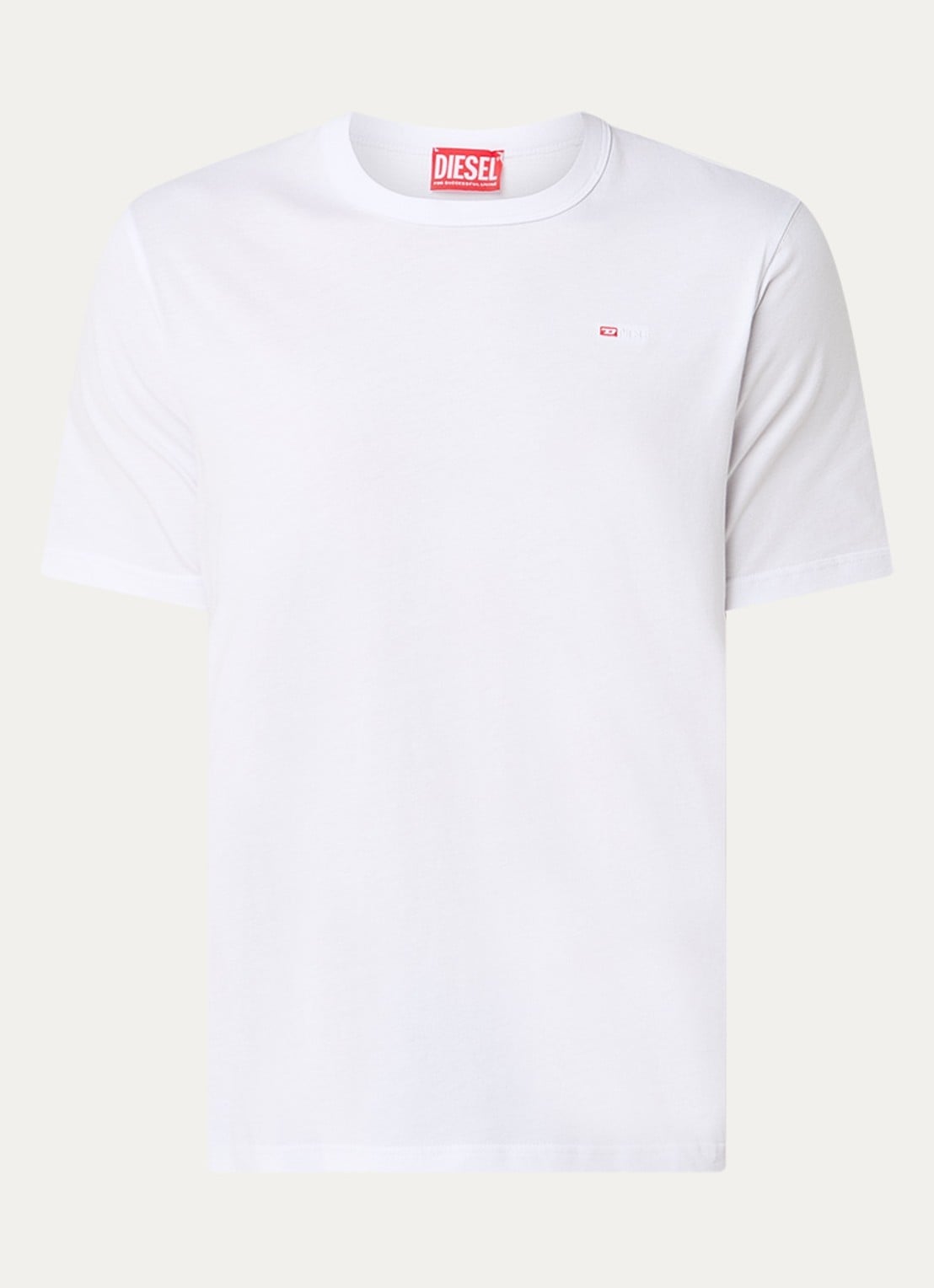 Diesel T-Adjust T-shirt met logoborduring - voorkant 3 wit
