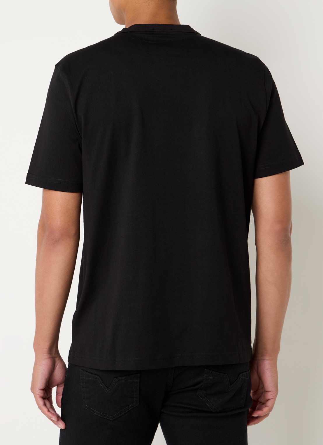 Diesel T-Adjust T-shirt met logoborduring - achterkant 2 zwart