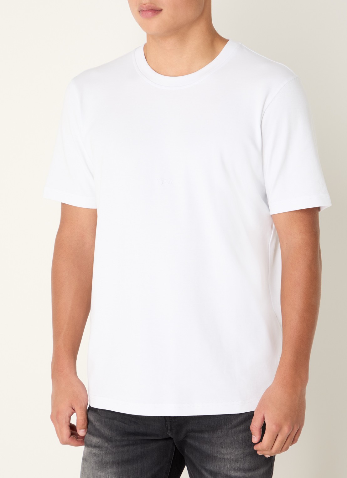 Diesel T-Adjust T-shirt met logoborduring - detail wit