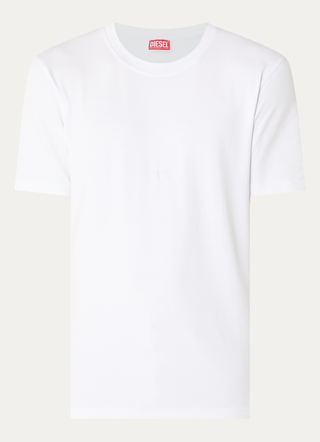 Diesel T-Adjust T-shirt met logoborduring - voorkant 3 wit
