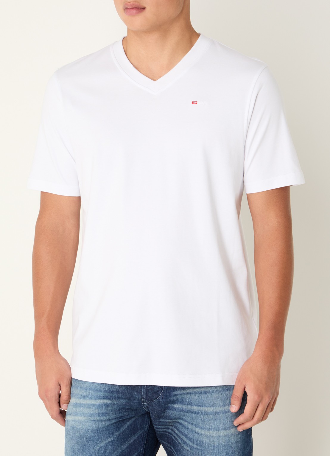 Diesel T-Adjust T-shirt met logoborduring - detail 3 wit