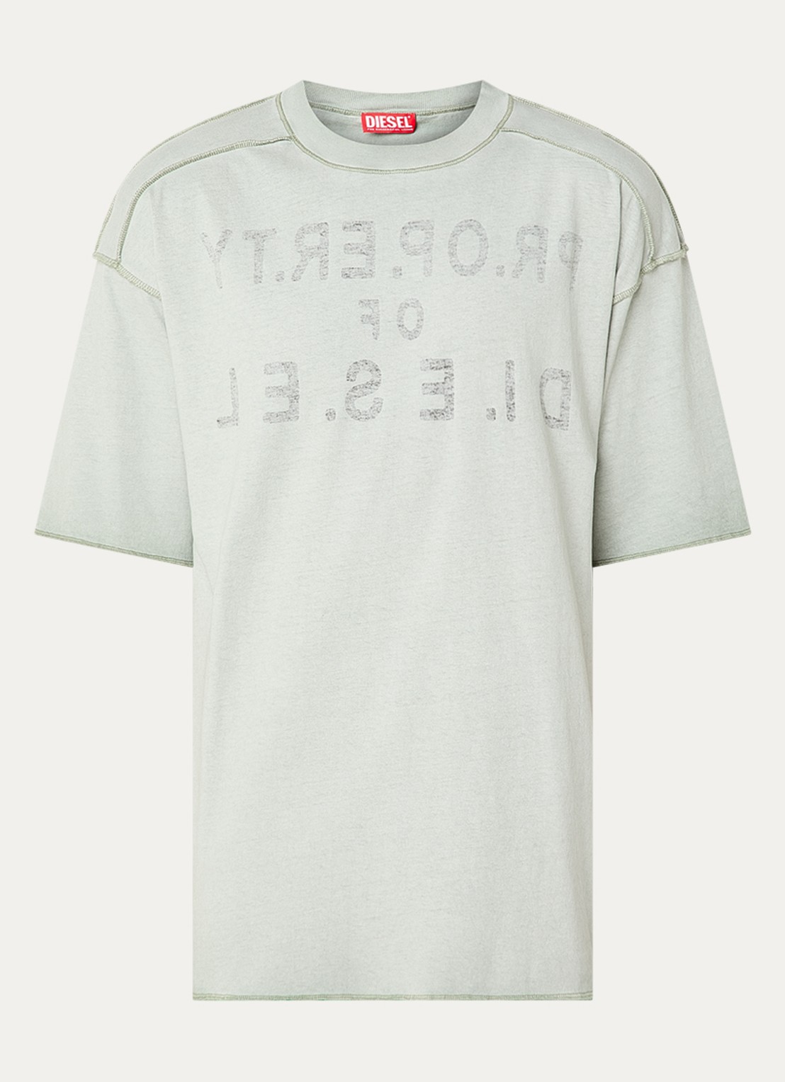 Diesel T-Adjust-T1 T-shirt met logo - voorkant lindegroen