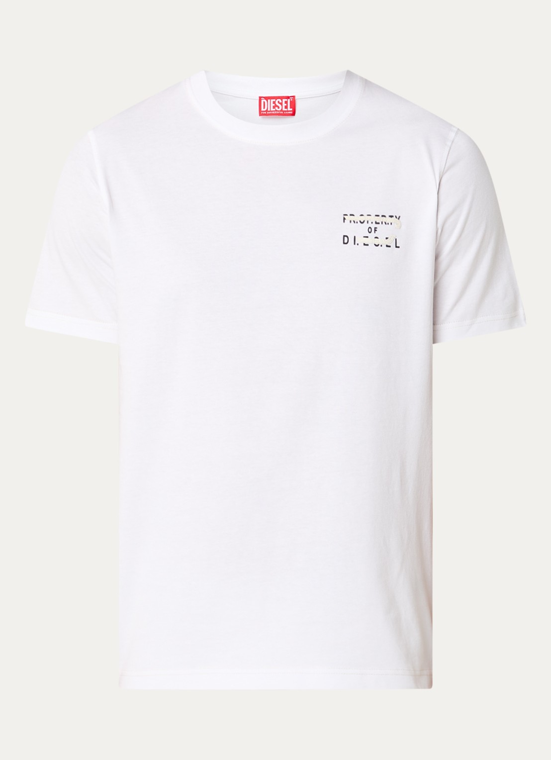 Diesel T-Adjust-V5 T-shirt met print - voorkant 3 wit