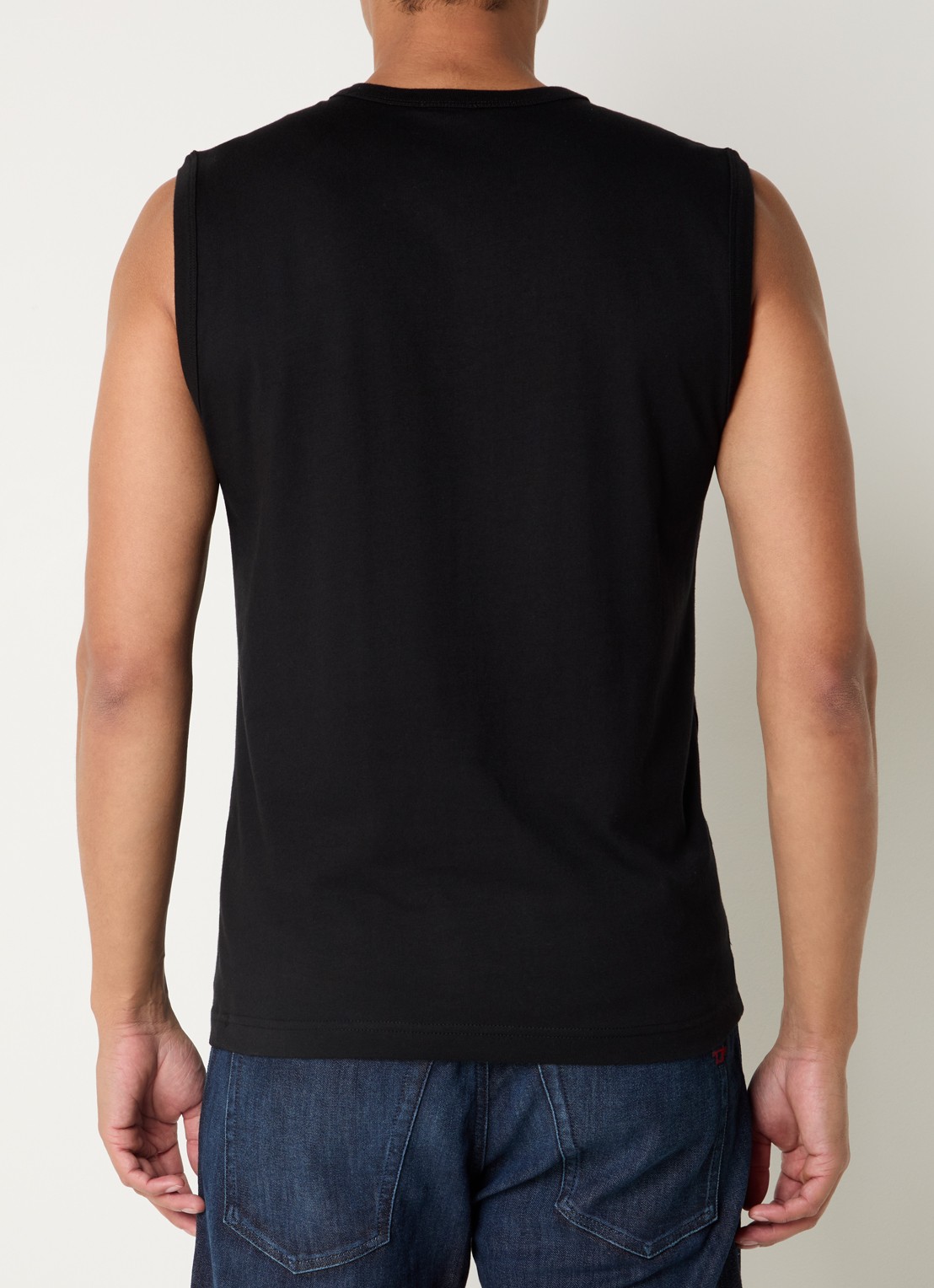 Diesel T-Bisco-Bigoval tanktop met 3D logoprint - achterkant zwart