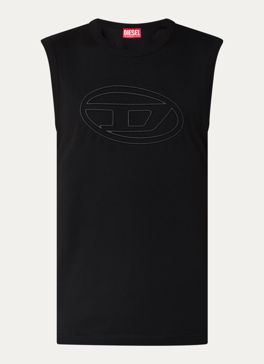 Diesel T-Bisco-Bigoval tanktop met 3D logoprint - voorkant 3 zwart
