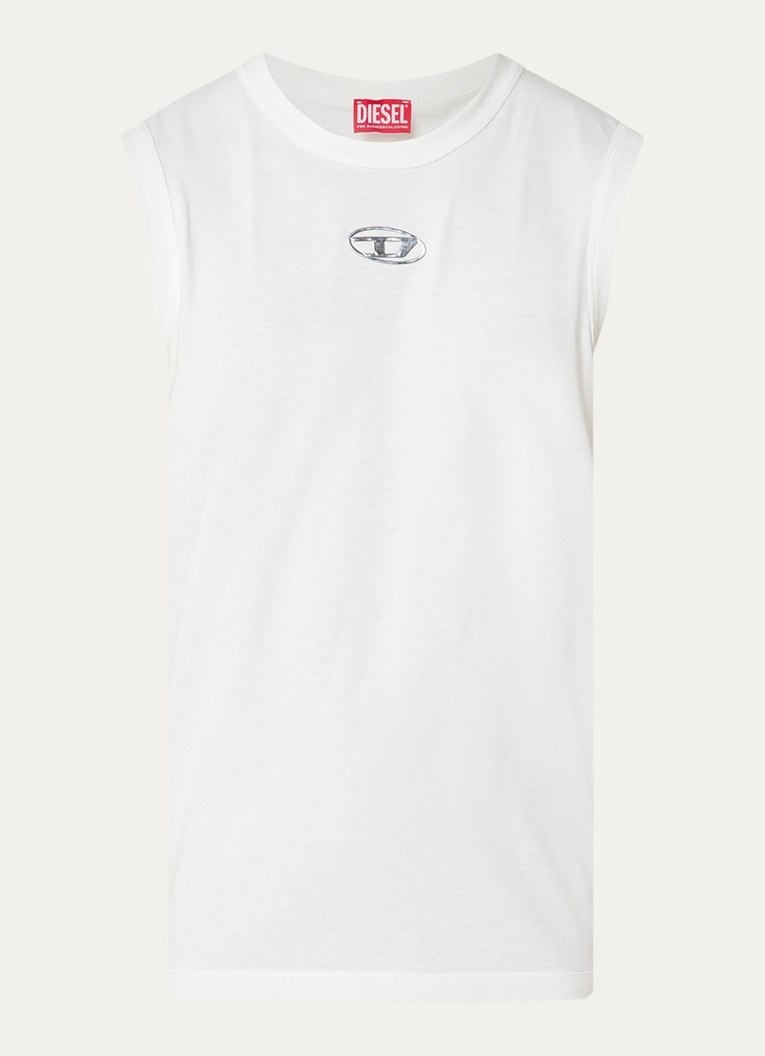 Diesel T-Bisco-Iod tanktop met logo - voorkant 3 wit