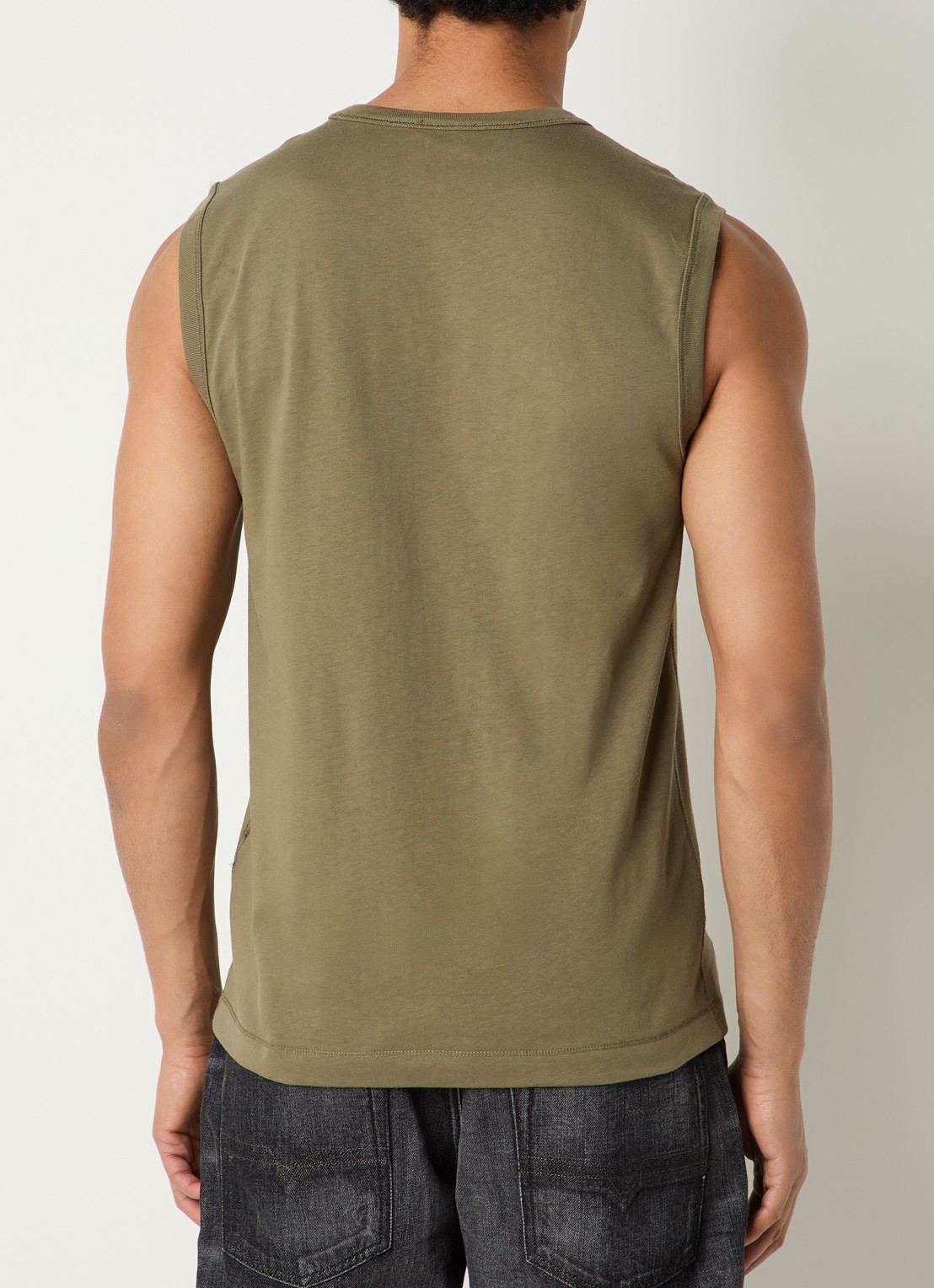 Diesel T-Bisco-Iod tanktop met logo - achterkant bronsgroen
