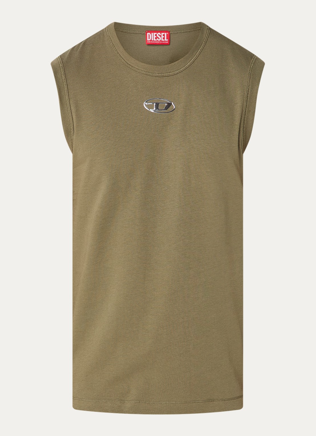 Diesel T-Bisco-Iod tanktop met logo - voorkant 2 bronsgroen