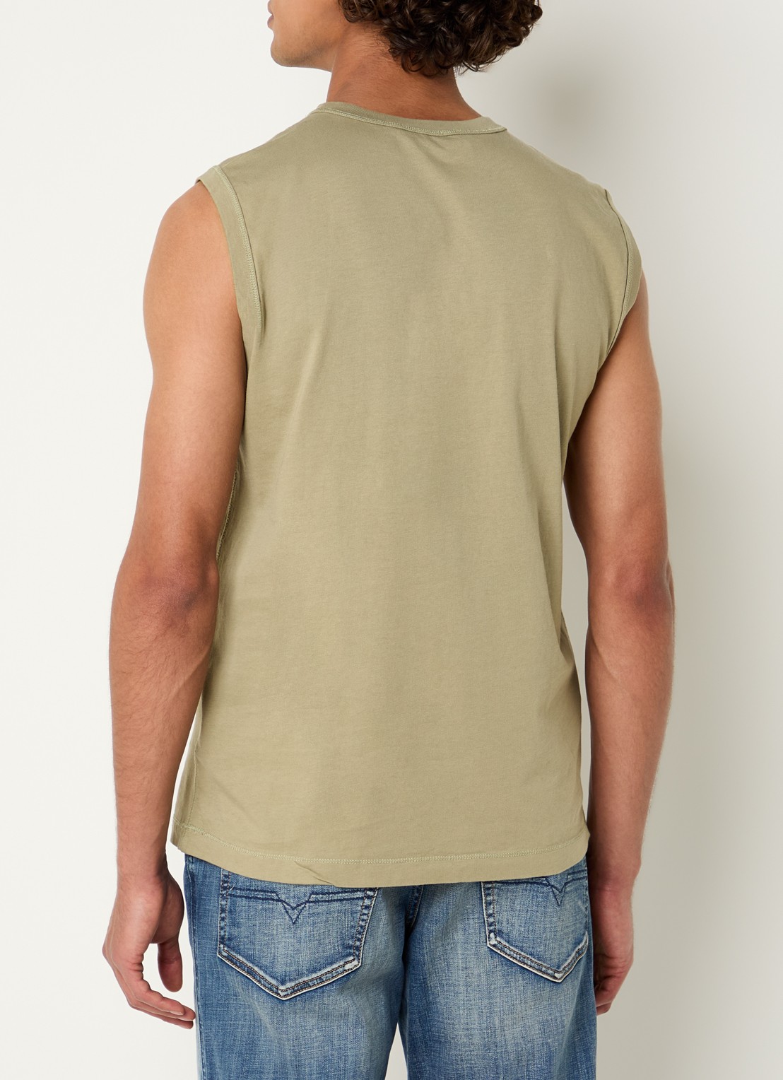 Diesel T-Bisco-Iod tanktop met logo  - achterkant khaki
