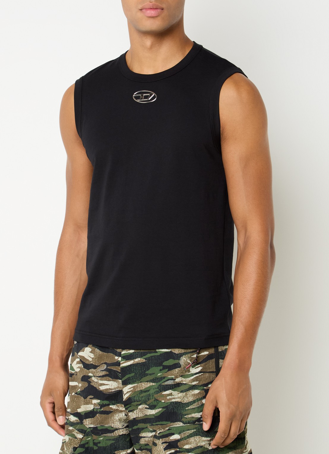 Diesel T-Bisco-Od tanktop met logo - detail 4 zwart