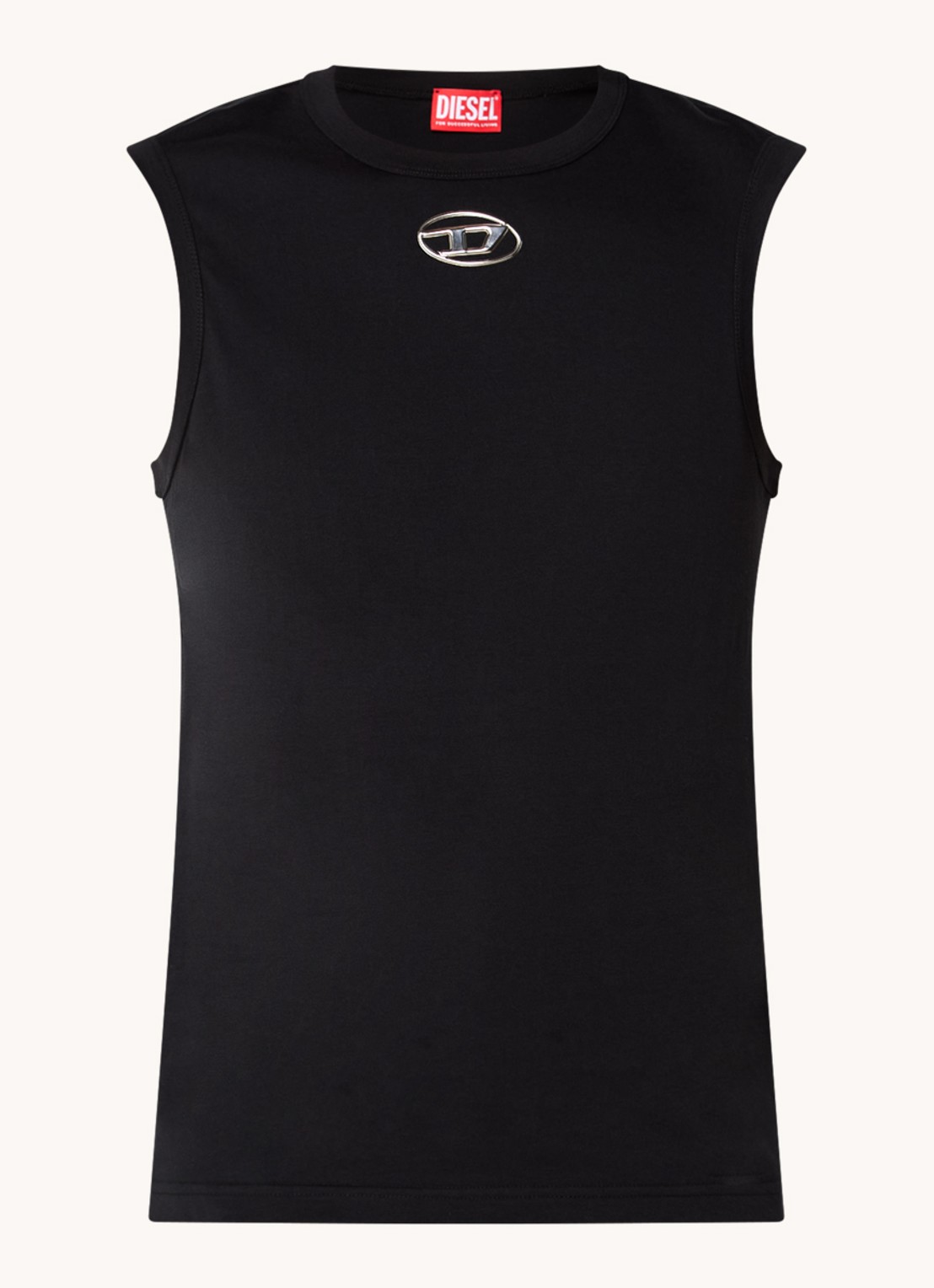 Diesel T-Bisco-Od tanktop met logo - voorkant 2 zwart
