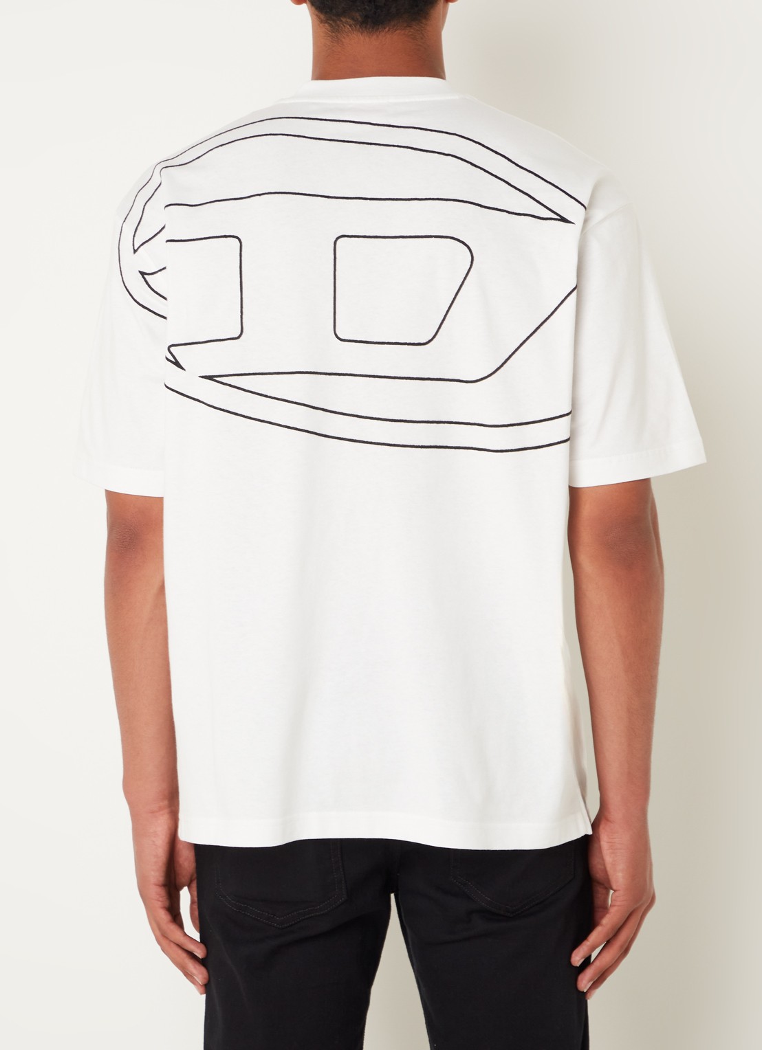 Diesel T-Boggy-Megoval-D T-shirt met backprint - detail 4 wit