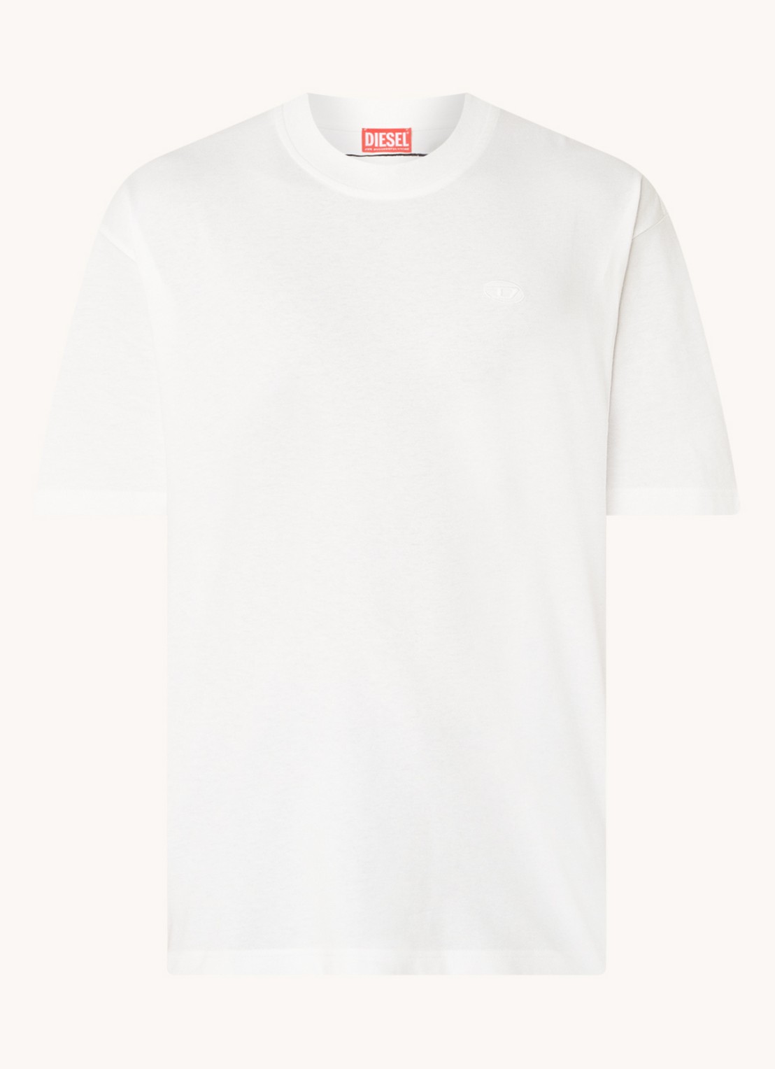 Diesel T-Boggy-Megoval-D T-shirt met backprint - voorkant wit