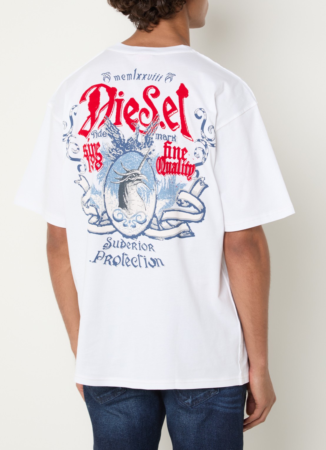 Diesel T-Box-Aa2 T-shirt met logo- en backprint - detail 3 wit