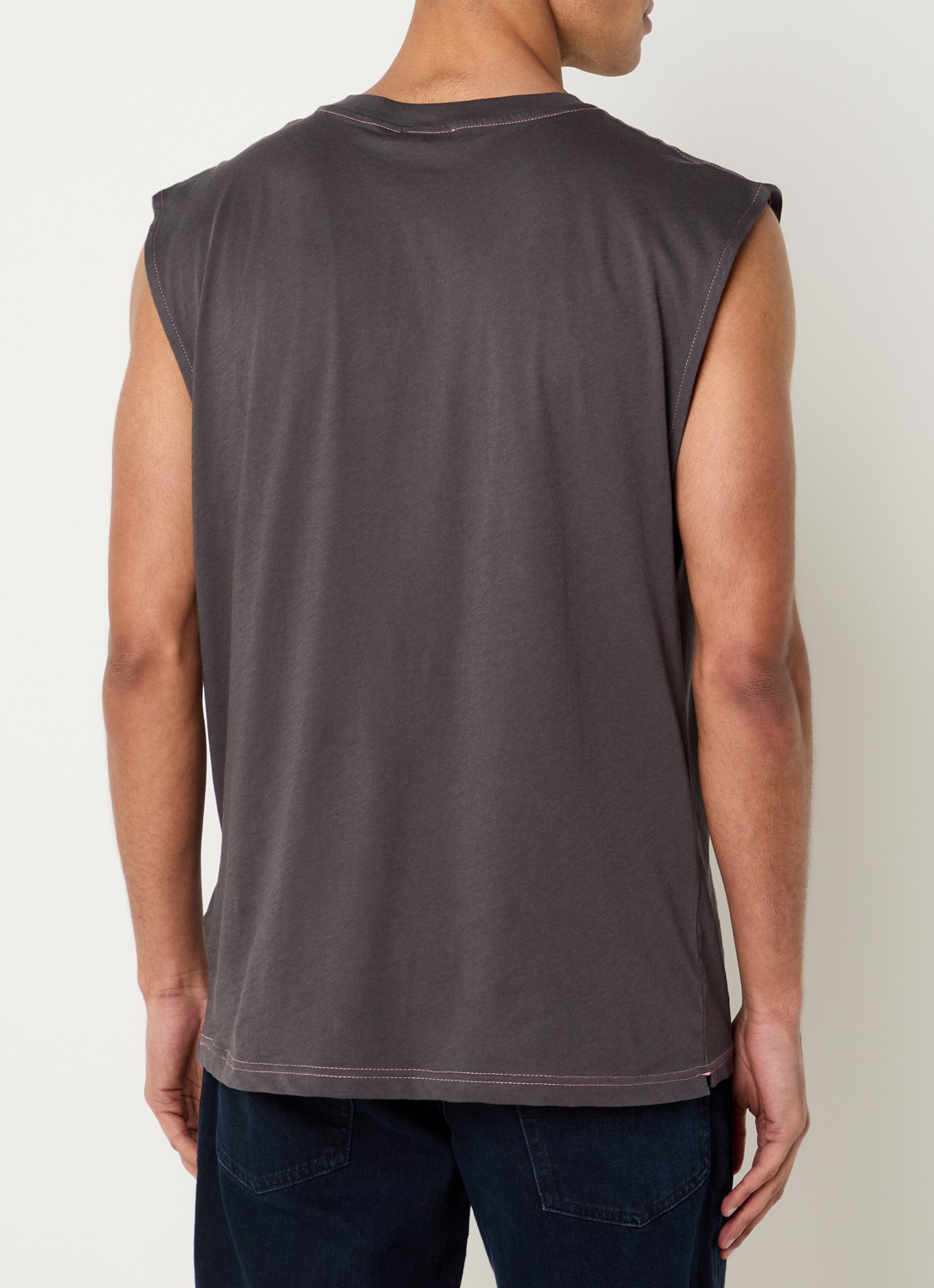 Diesel T-Box-SL-Notch tanktop met print - achterkant 2 middengrijs