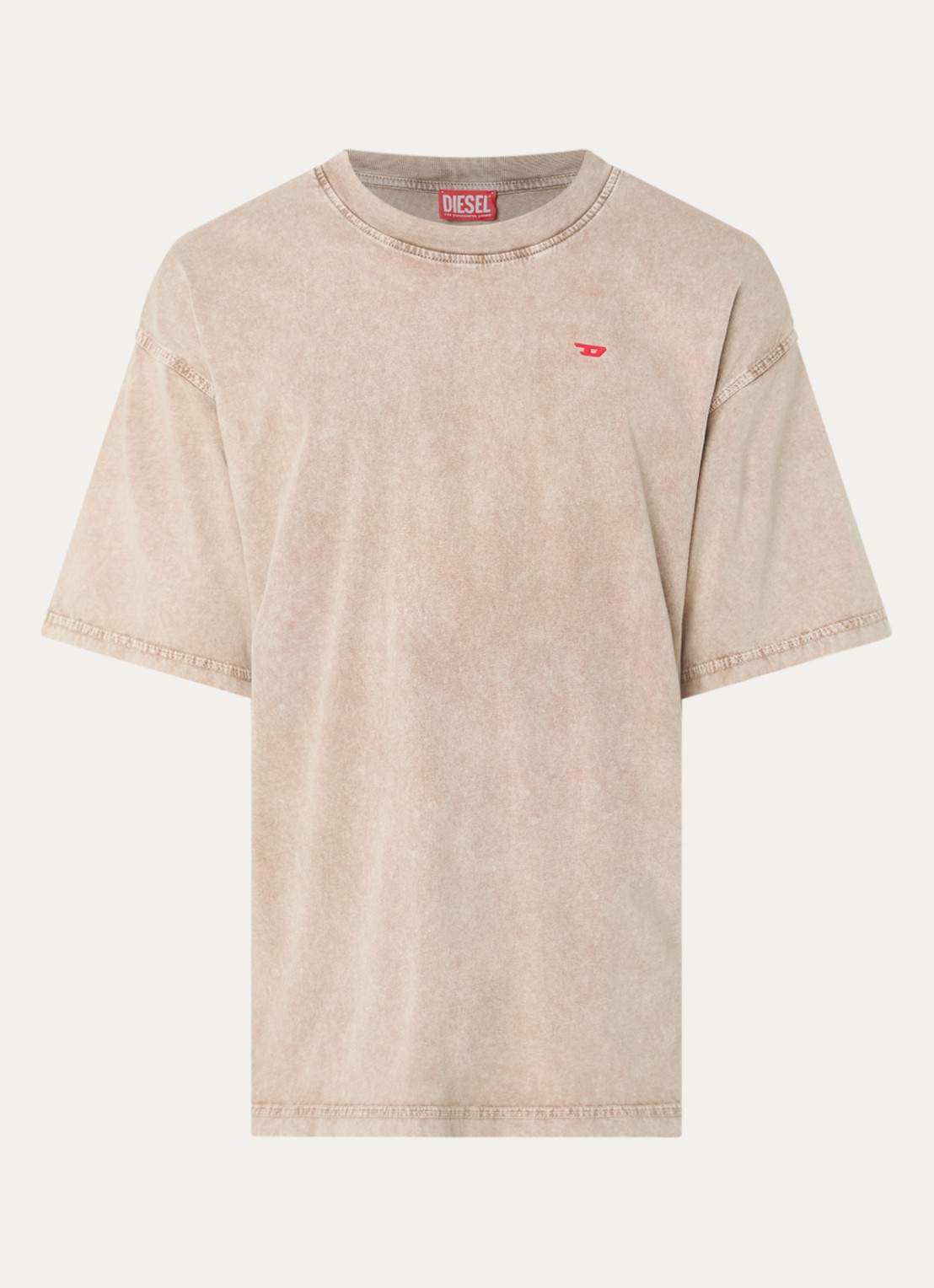 Diesel T-Boxt-Aa14 T-shirt met logo - voorkant 3 creme