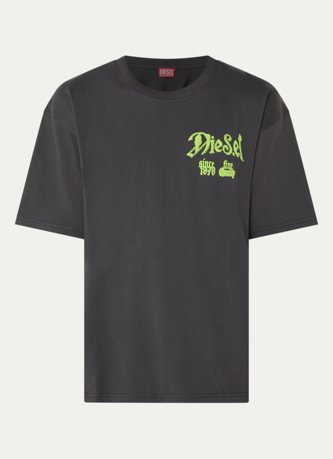 Diesel T-Boxt-AA2 T-shirt met logo- en backprint - voorkant donkergrijs