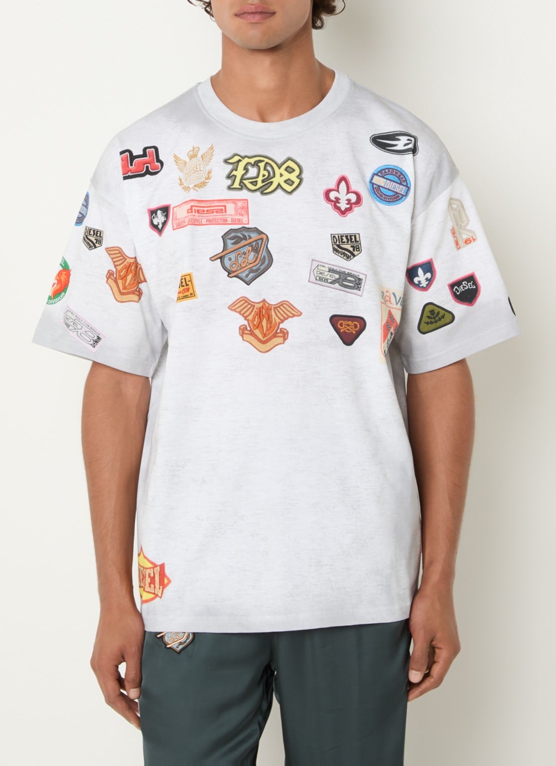 Diesel T-Boxt-AA6 T-shirt met print - detail 3 lichtgrijs