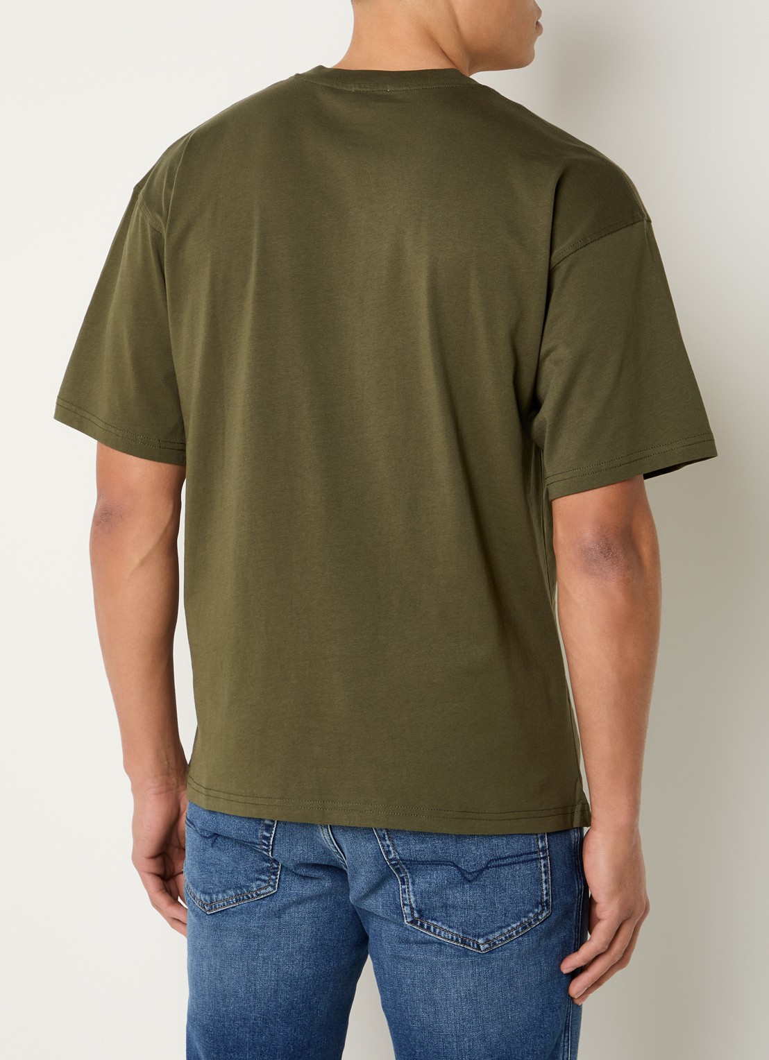 Diesel T-Boxt-Bleach T-shirt met logoprint - achterkant donkergroen