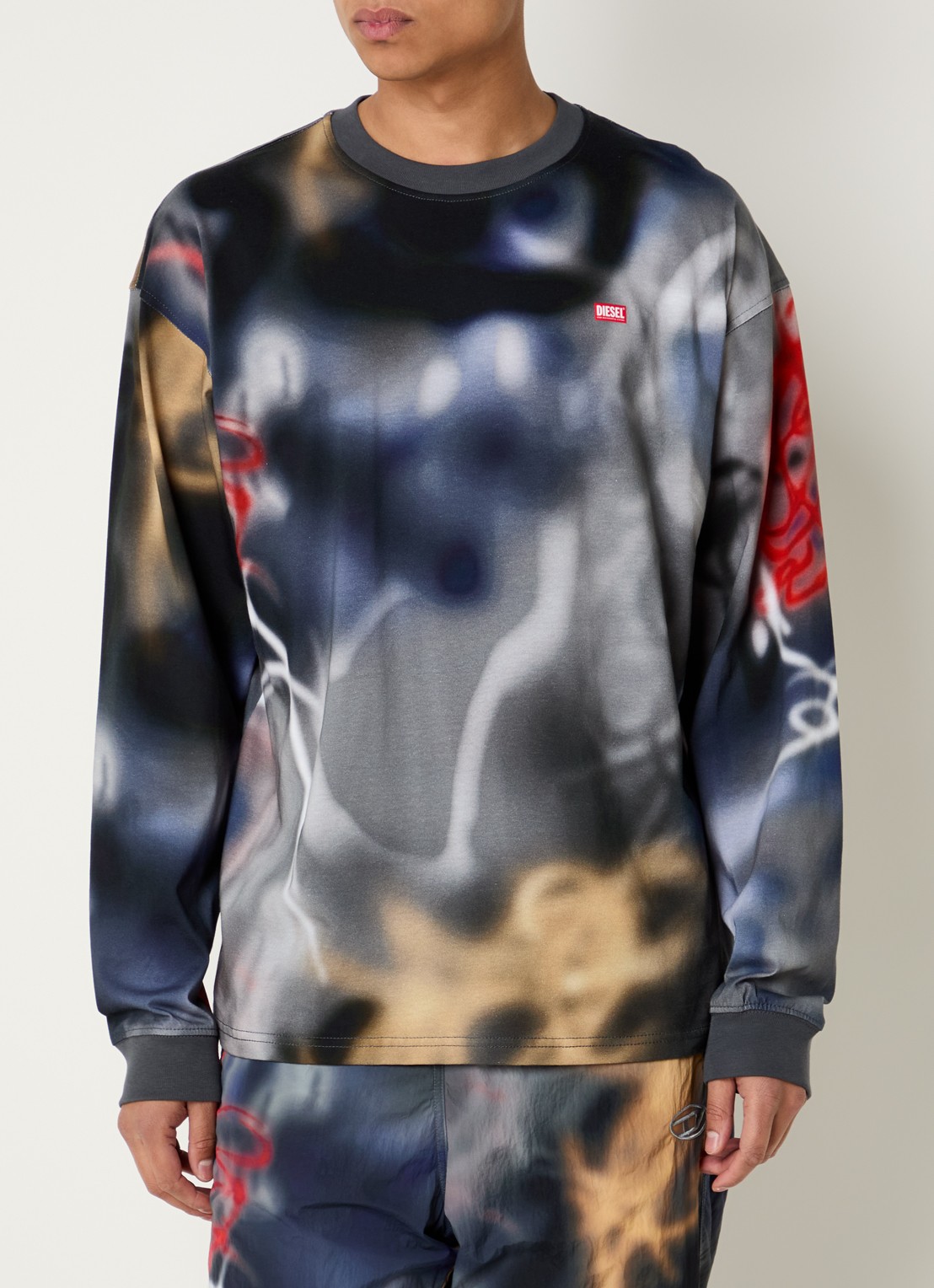Diesel T-Boxt-Ls-V4 longsleeve met print en logo - detail 2 antraciet