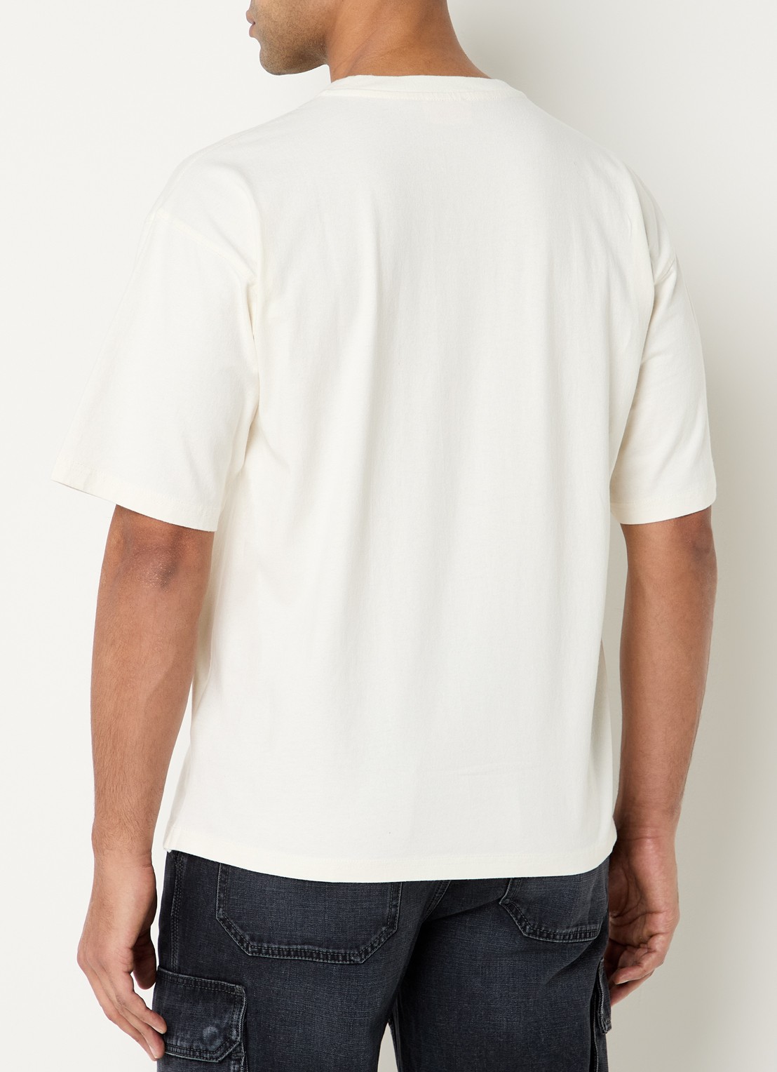 Diesel T-Boxt-N14 T-shirt met flock logoprint - achterkant 4 ivoor
