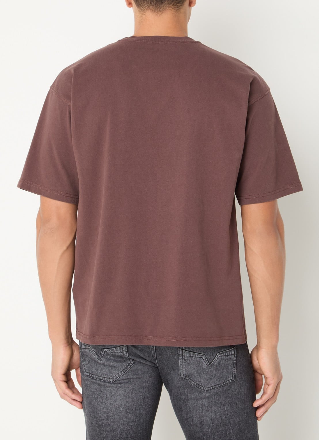 Diesel T-Boxt-N14 T-shirt met flock logoprint - achterkant 4 bruin