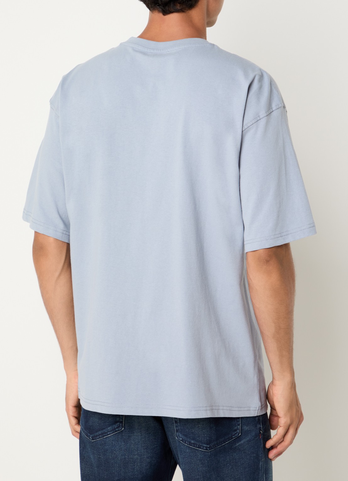 Diesel T-BoxT-N14 T-shirt met flock logoprint - achterkant 4 blauwgrijs