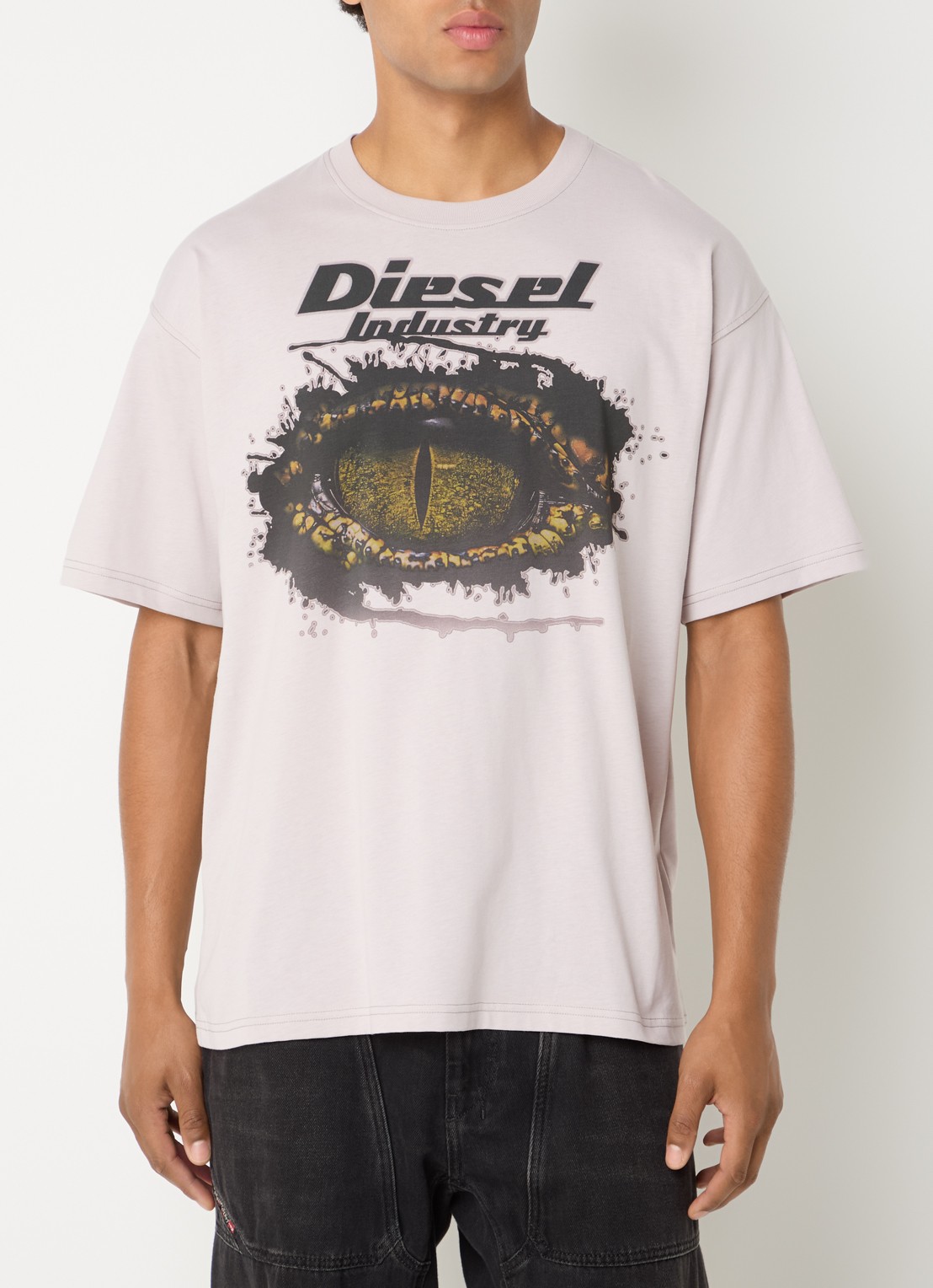 Diesel T-boxt T-shirt met logoprint - detail 3 creme