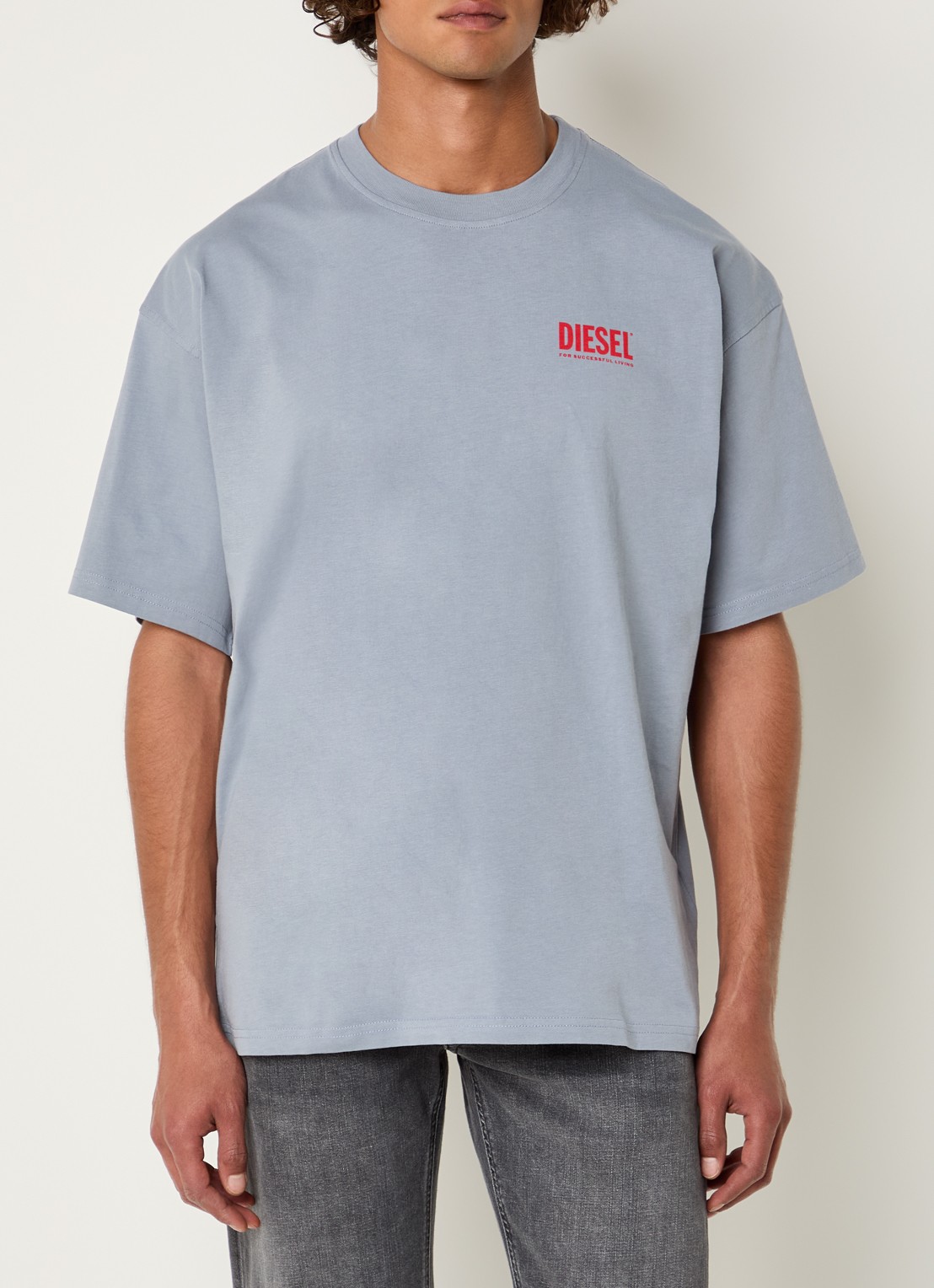 Diesel T-boxt T-shirt met logoprint - achterkant 3 grijs