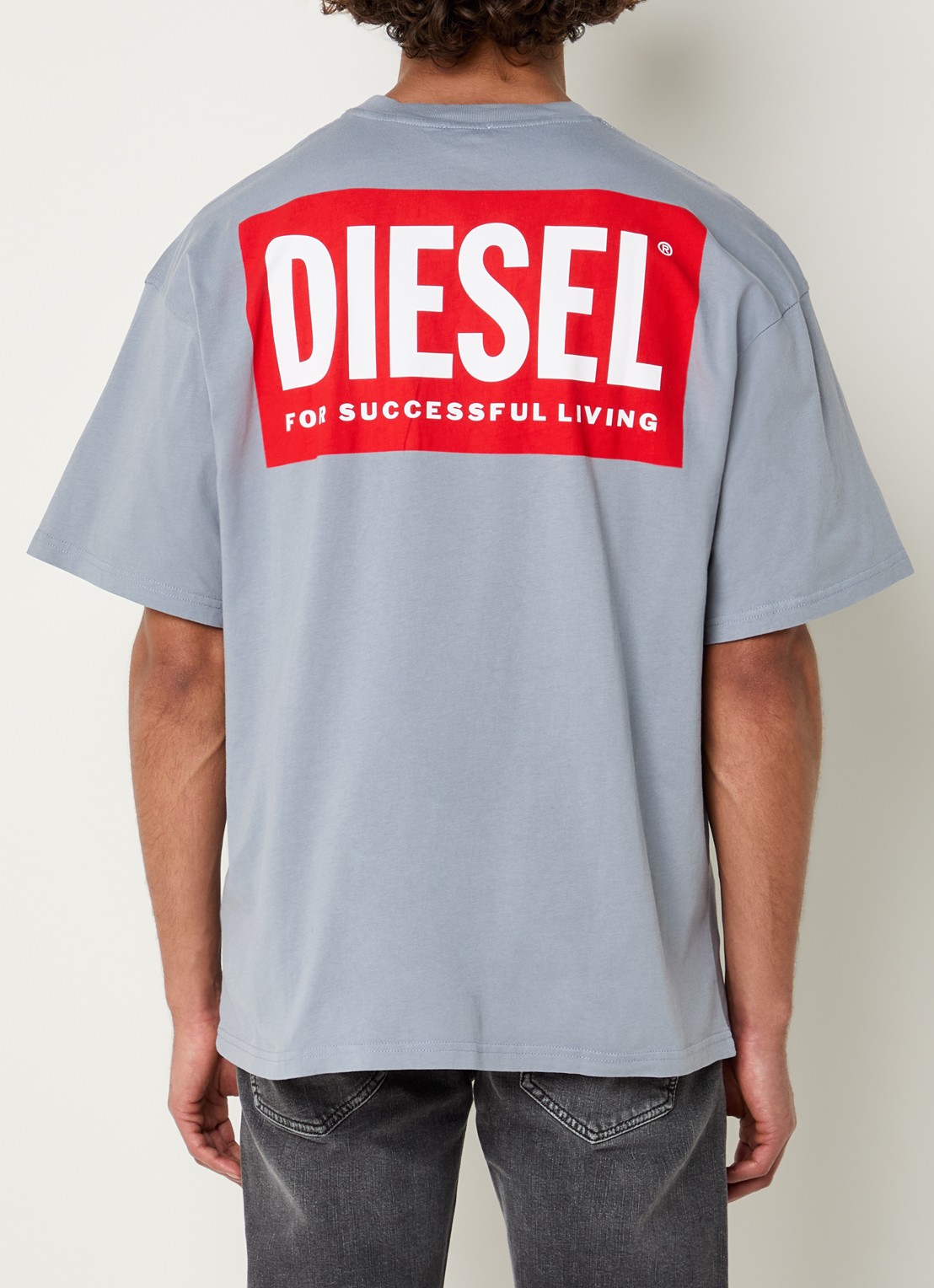 Diesel T-boxt T-shirt met logoprint - detail 4 grijs