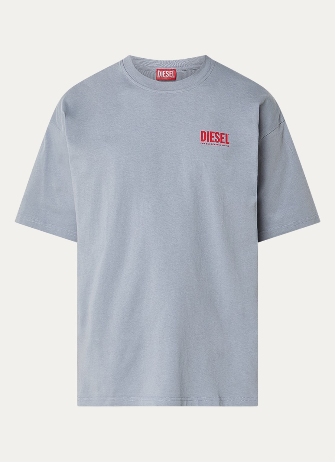 Diesel T-boxt T-shirt met logoprint - voorkant grijs