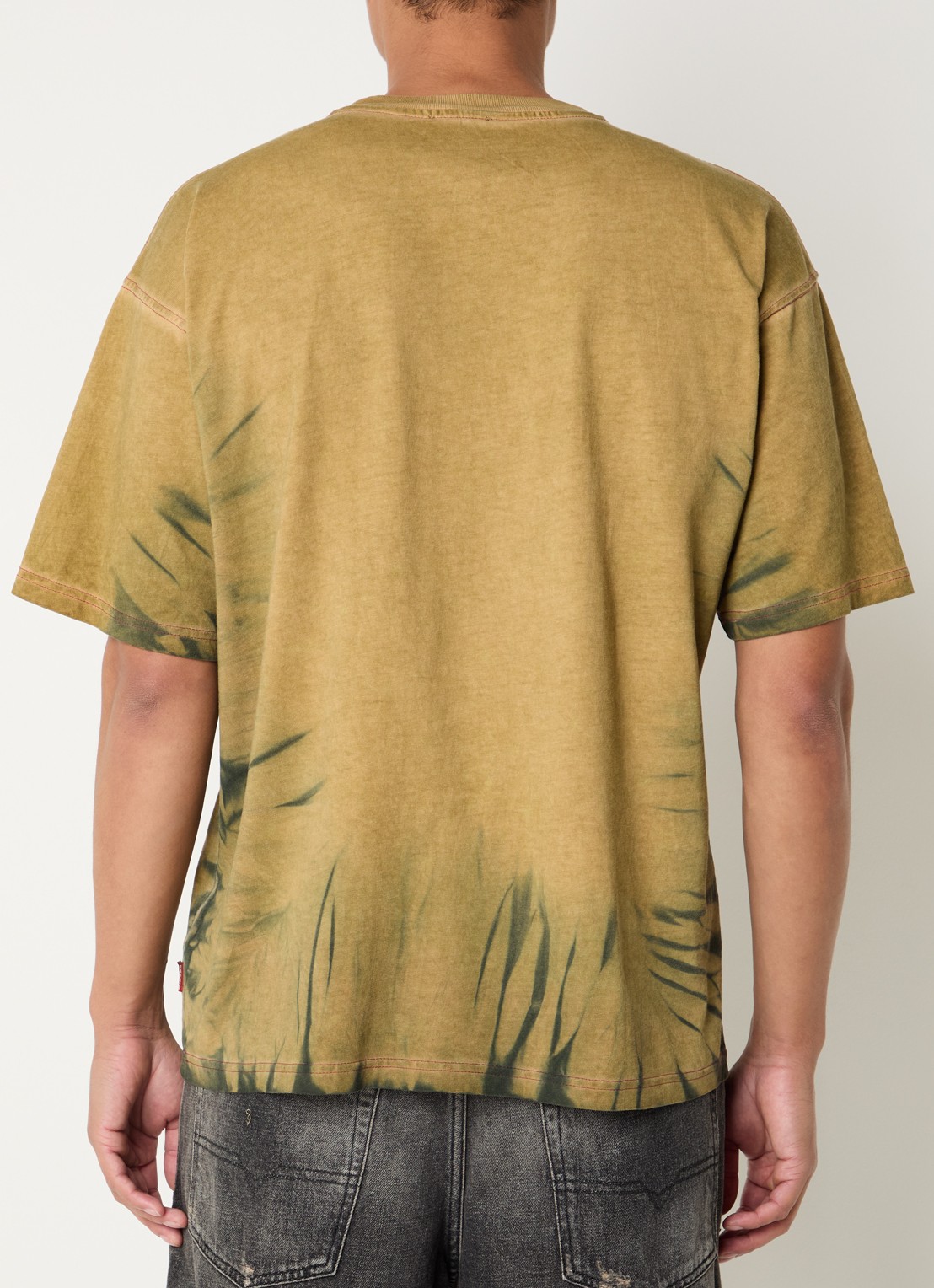 Diesel T-boxt T-shirt met print - achterkant mosterd
