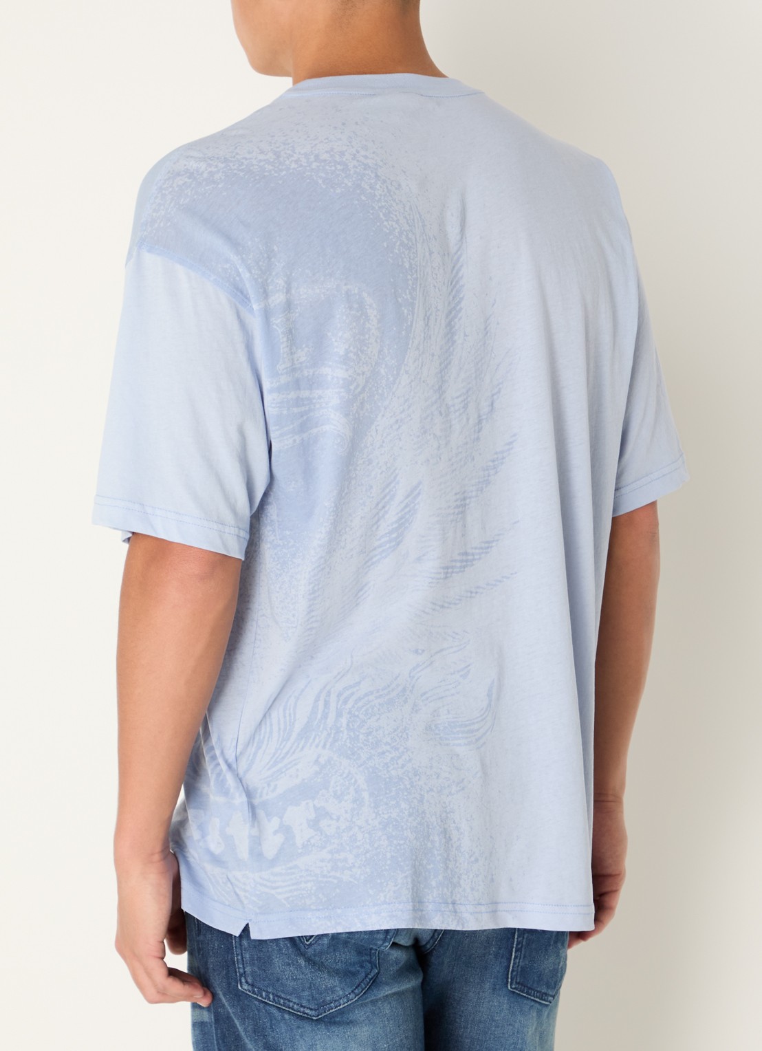 Diesel T-Boxt T-shirt met print - achterkant 4 blauwgrijs