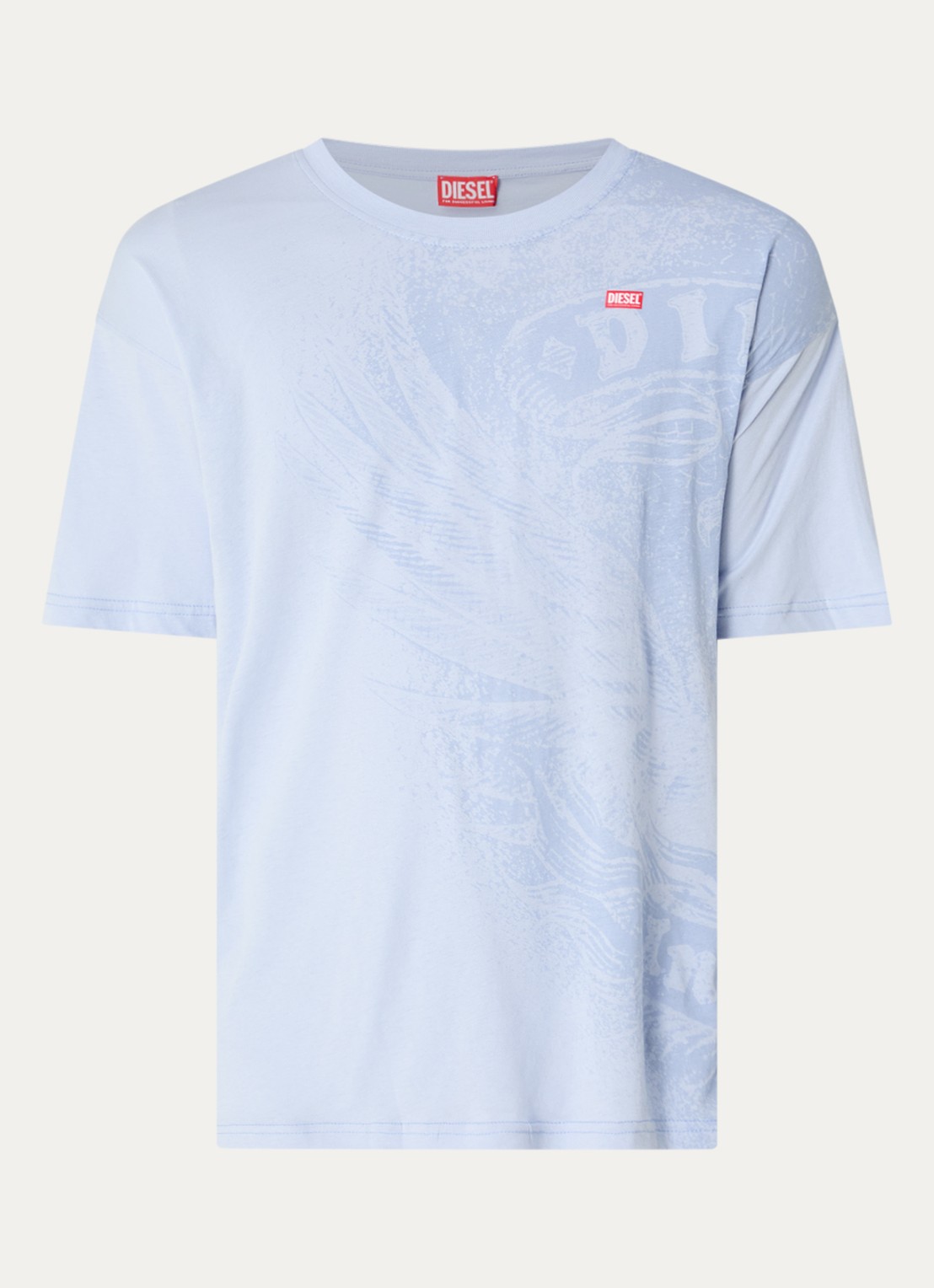 Diesel T-Boxt T-shirt met print - voorkant 2 blauwgrijs