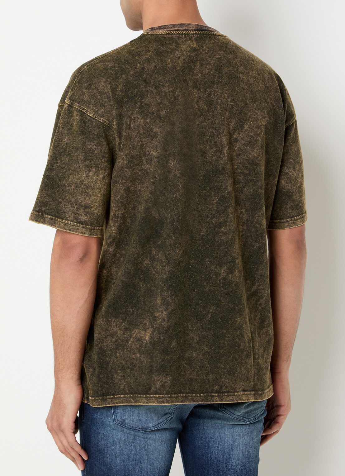 Diesel T-Boxt-T4 T-shirt met verwassen afwerking - achterkant 4 legergroen