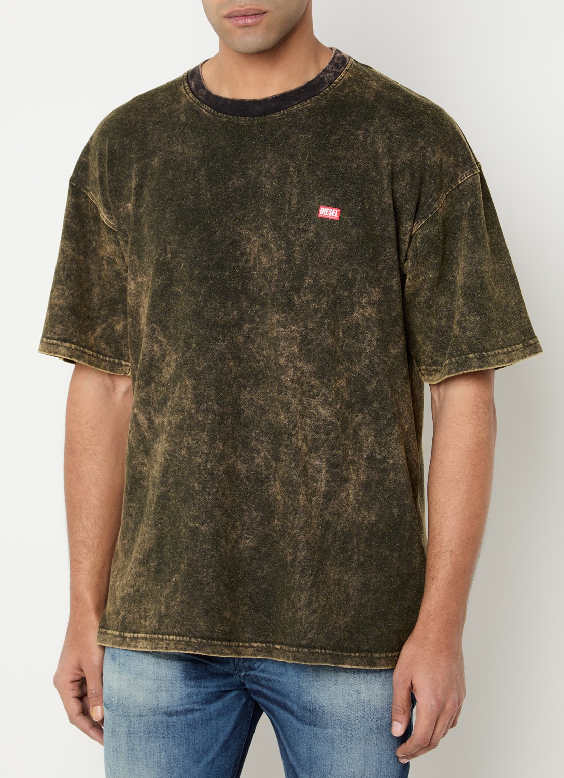 Diesel T-Boxt-T4 T-shirt met verwassen afwerking - detail 3 legergroen