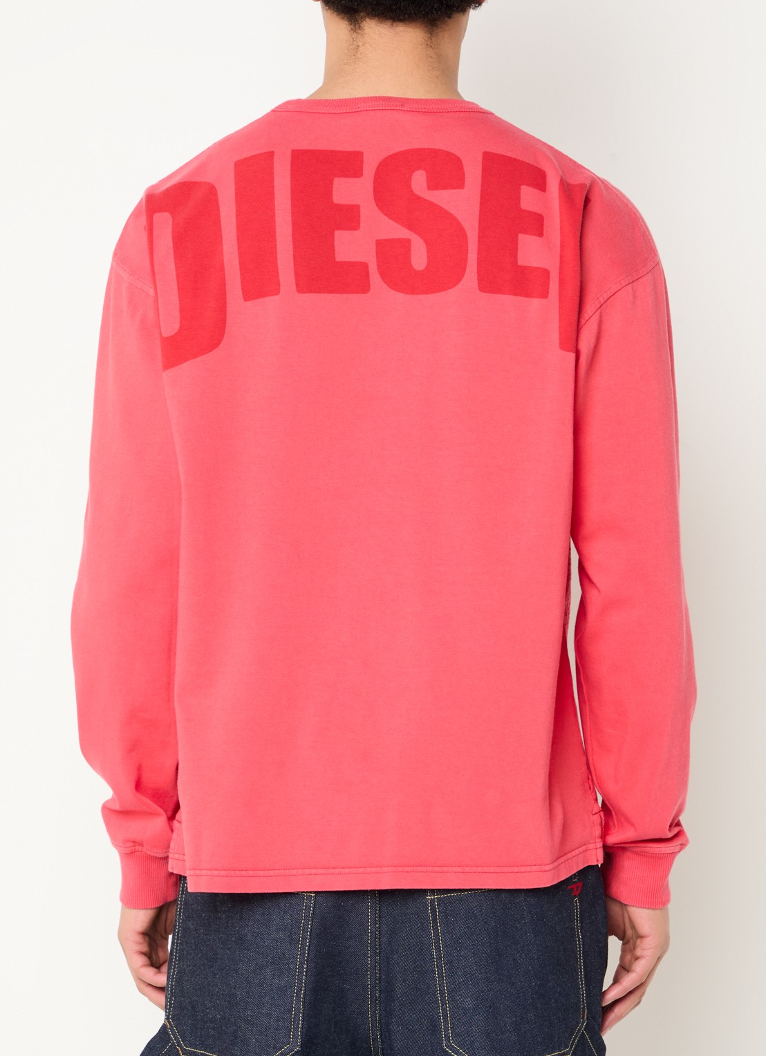 Diesel T-Boxter longsleeve met logoprint - achterkant rood