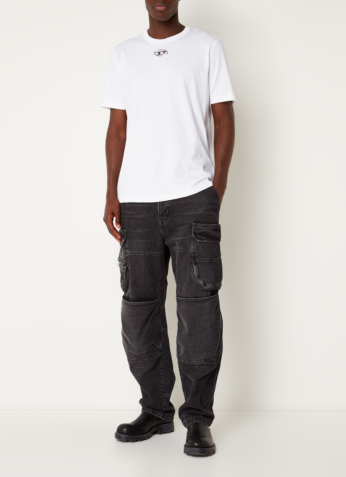 Diesel T-Just-Od T-shirt met logo - voorkant 3 wit