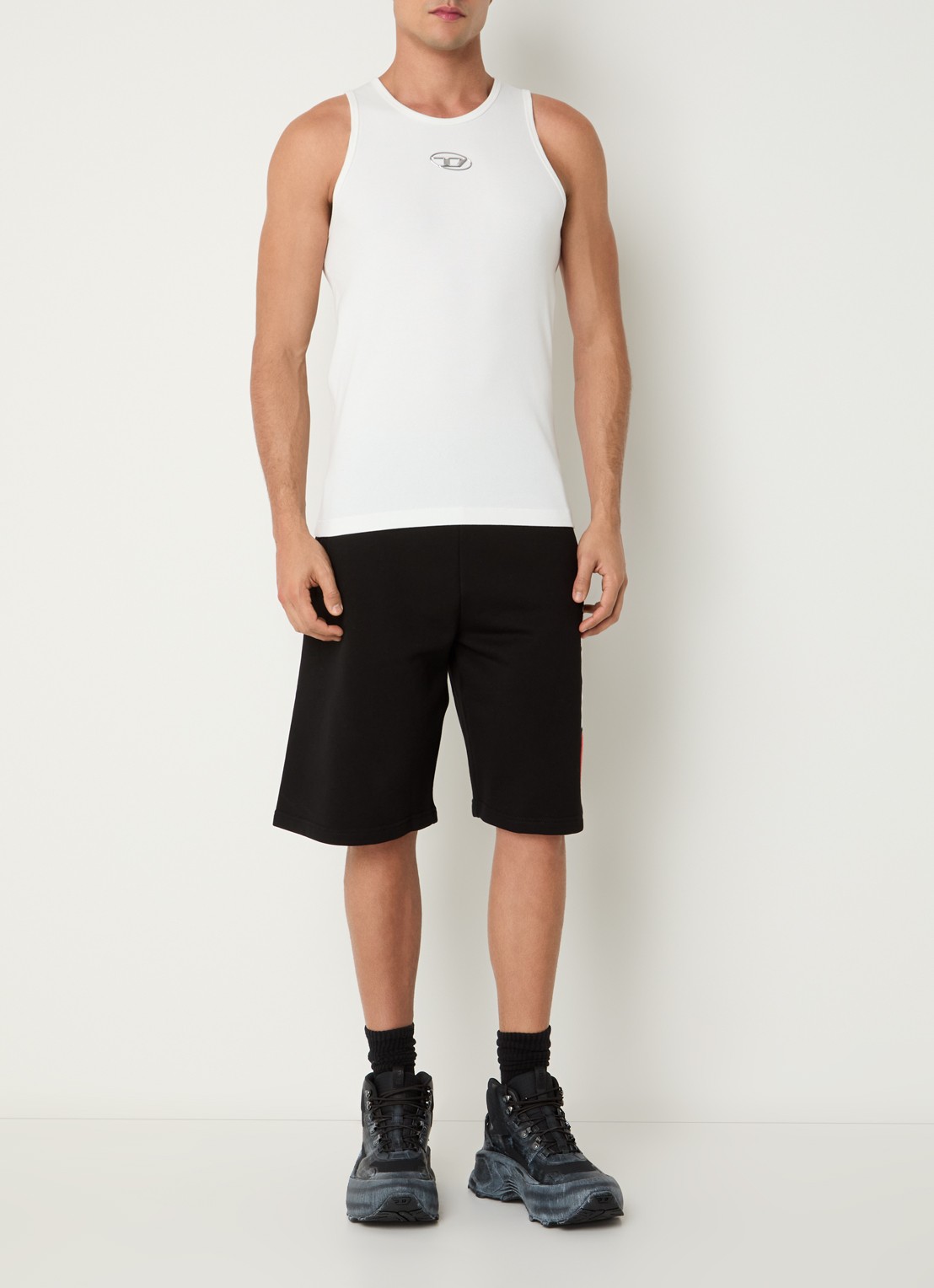 Diesel T-Lifty-Iod tanktop met logo - voorkant 2 wit